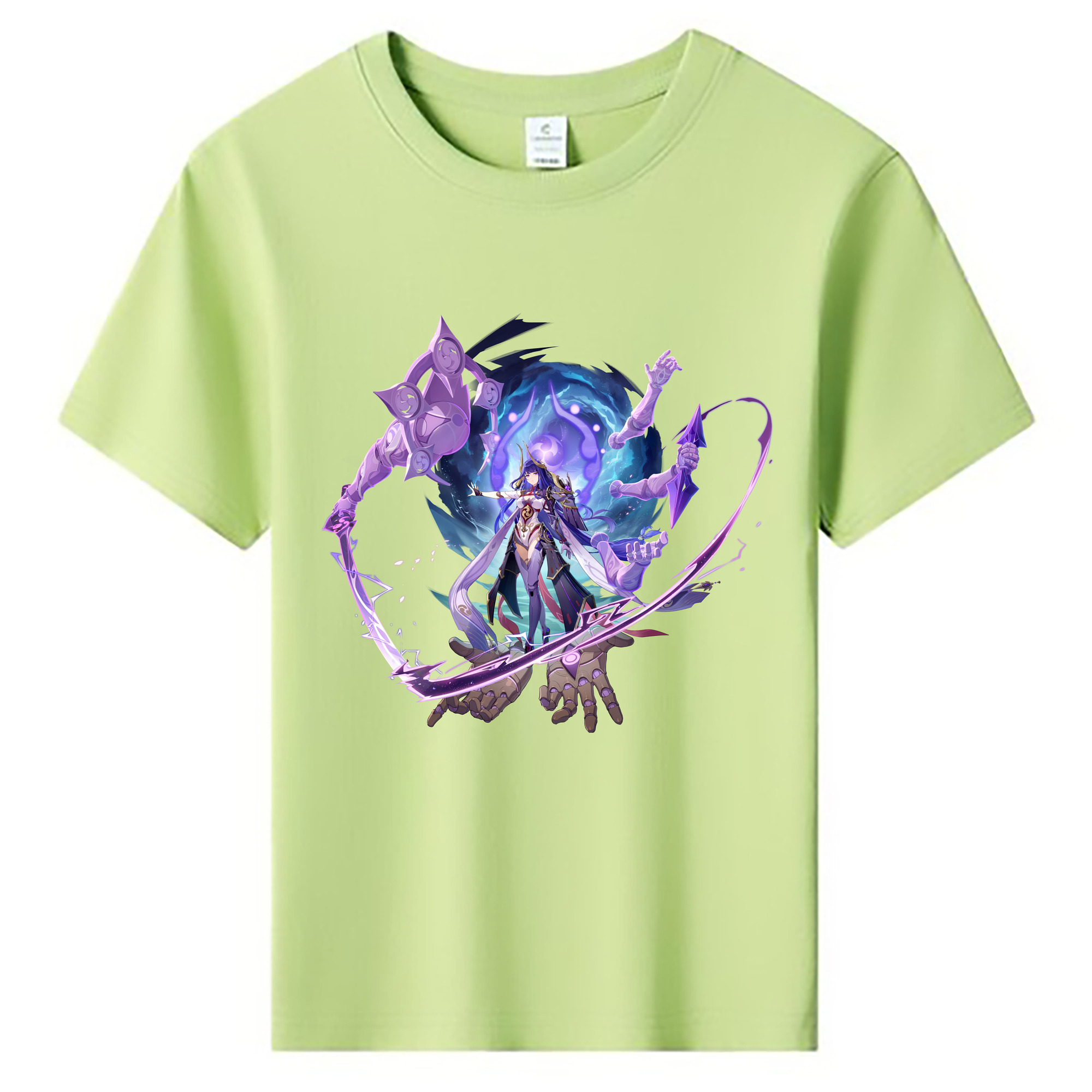 げんし神 雷電将軍 らいでんしょうぐん genshin Raiden Shogun 綿100％キッズTシャツ（フロントプリント）